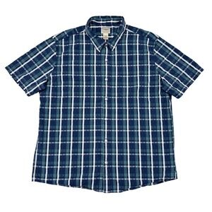 LL Bean Shirt XL Slightly Fitted Organic Cotton Gauze Short Sleeve Button Up